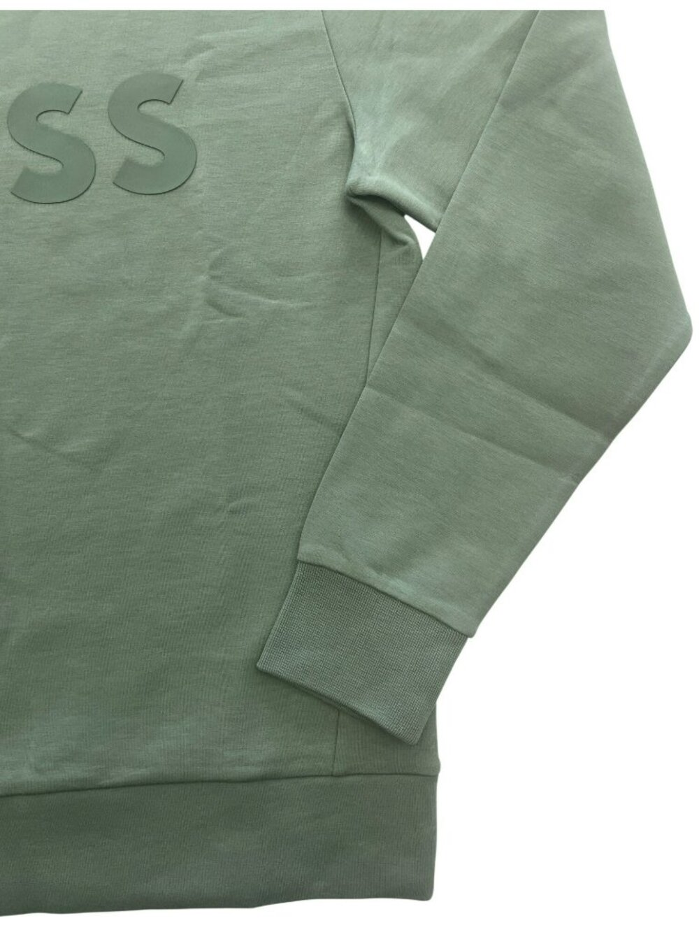 Hugo Boss Salbo Sweatshirt Crewneck Green Cotton Blend Logo Print Men's Sz S NEW - Picture 4 of 7